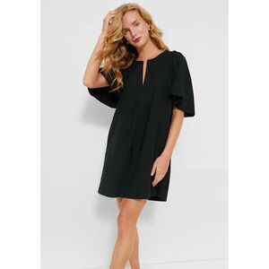 Pomander Place Tuckernuck Black Finley Cotton LBD Flutter Sleeve Pockets Dress M